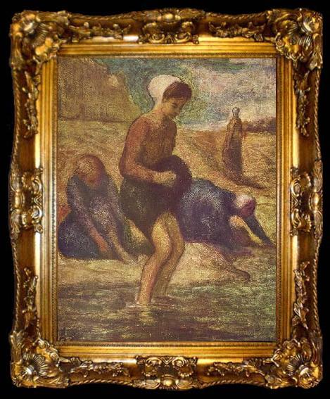 framed  Honore Daumier Badende junge Madchen, ta009-2